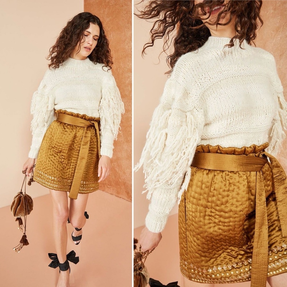 Ulla Johnson Delma Fringe Pullover Sweater Cream Ivory Tassel Knit Size P / XS - Picture 2 of 16